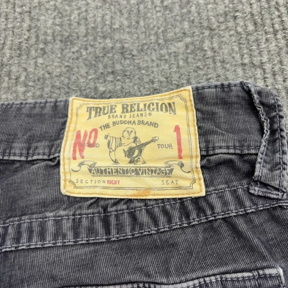True Religion Ricky Pants Mens 34 Grey Cotton Blend Straight Leg Y2K